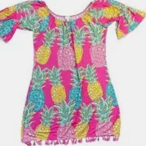 Simply Southern Pink Pineapple Mini Dress size small